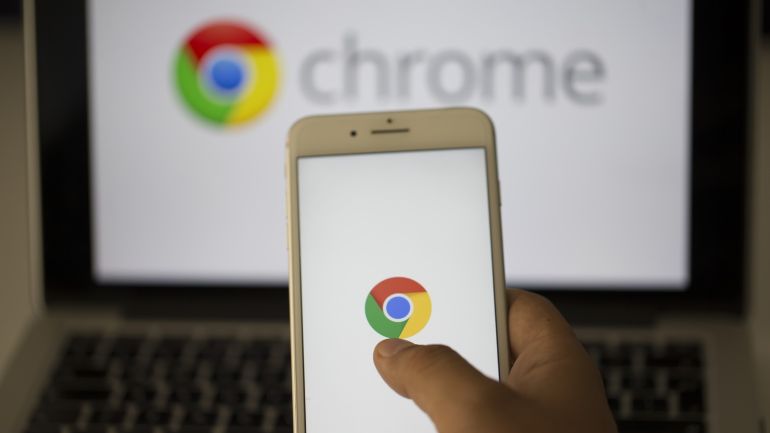 Google Chrome Web browser- - ANKARA, TURKEY - SEPTEMBER 02: Logos of Google Chrome are seen on the screens of smart phone and laptop in Ankara, Turkey on أيلول 02, 2018.