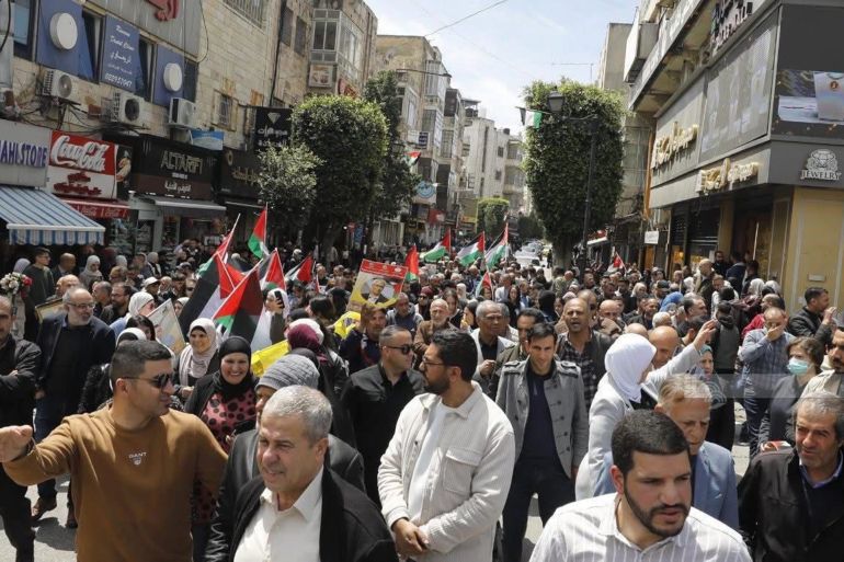 فلسطين-رام الله-16 نيسان 2025 - مسيرة ووقفة بمناسبة يوم الأسير الفلسطيني (المصدر: هيئة شؤون الأسرى)
